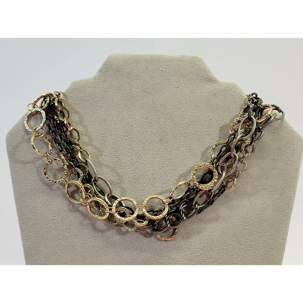 Name Brand Women's Silver Multi-Strand Fashion Statement Necklace Jewelry Chic